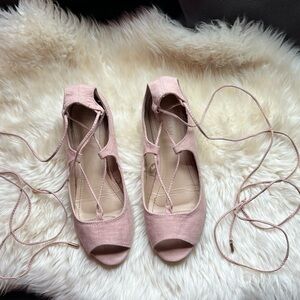 Elegant Pink Women's Lace-Up Shoes
